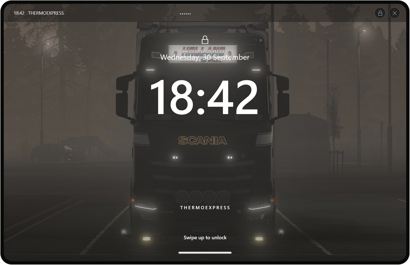 ThermoExpress your driver tablet with demonstration data