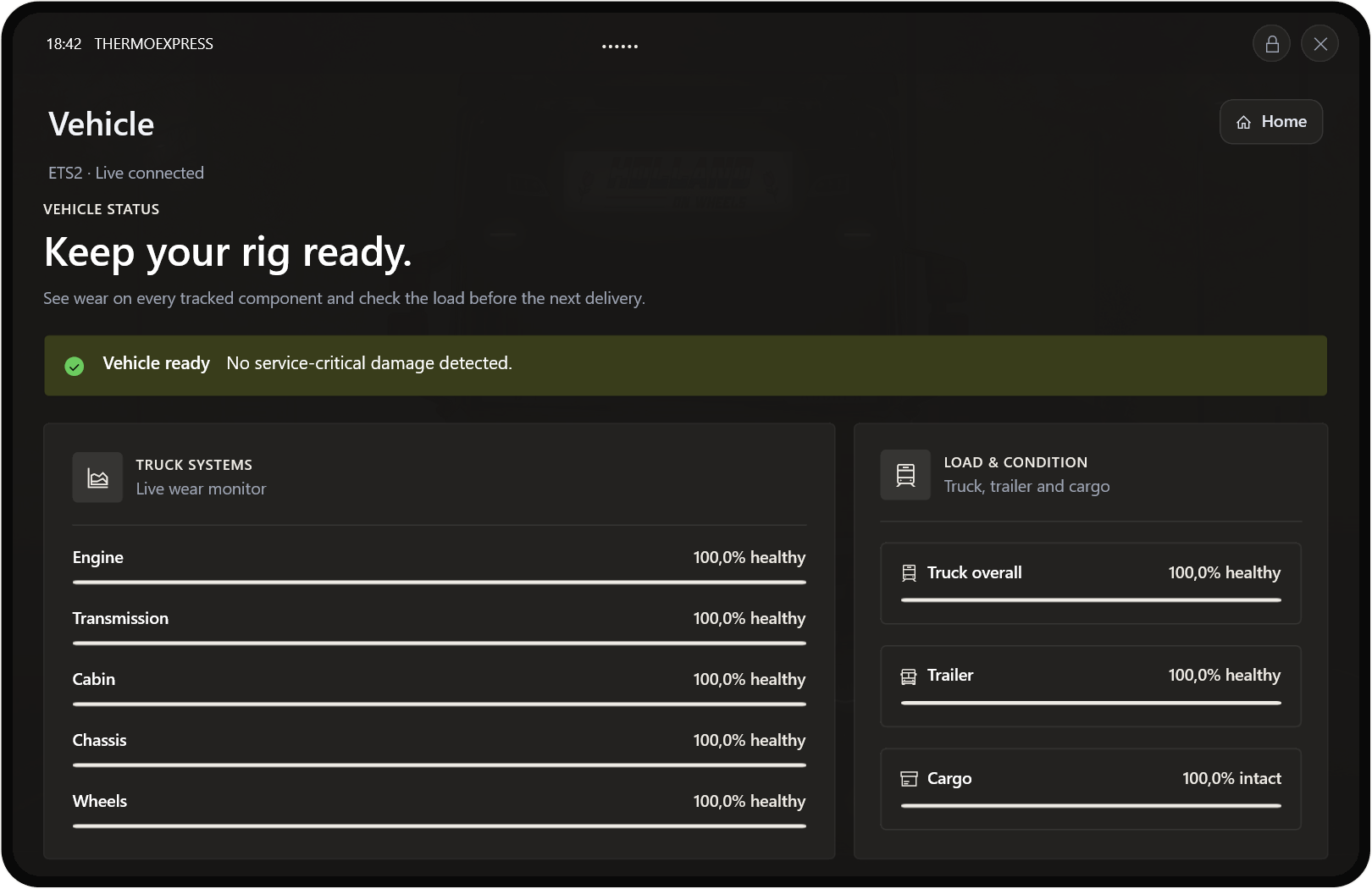 ThermoExpress your vehicle with demonstration data